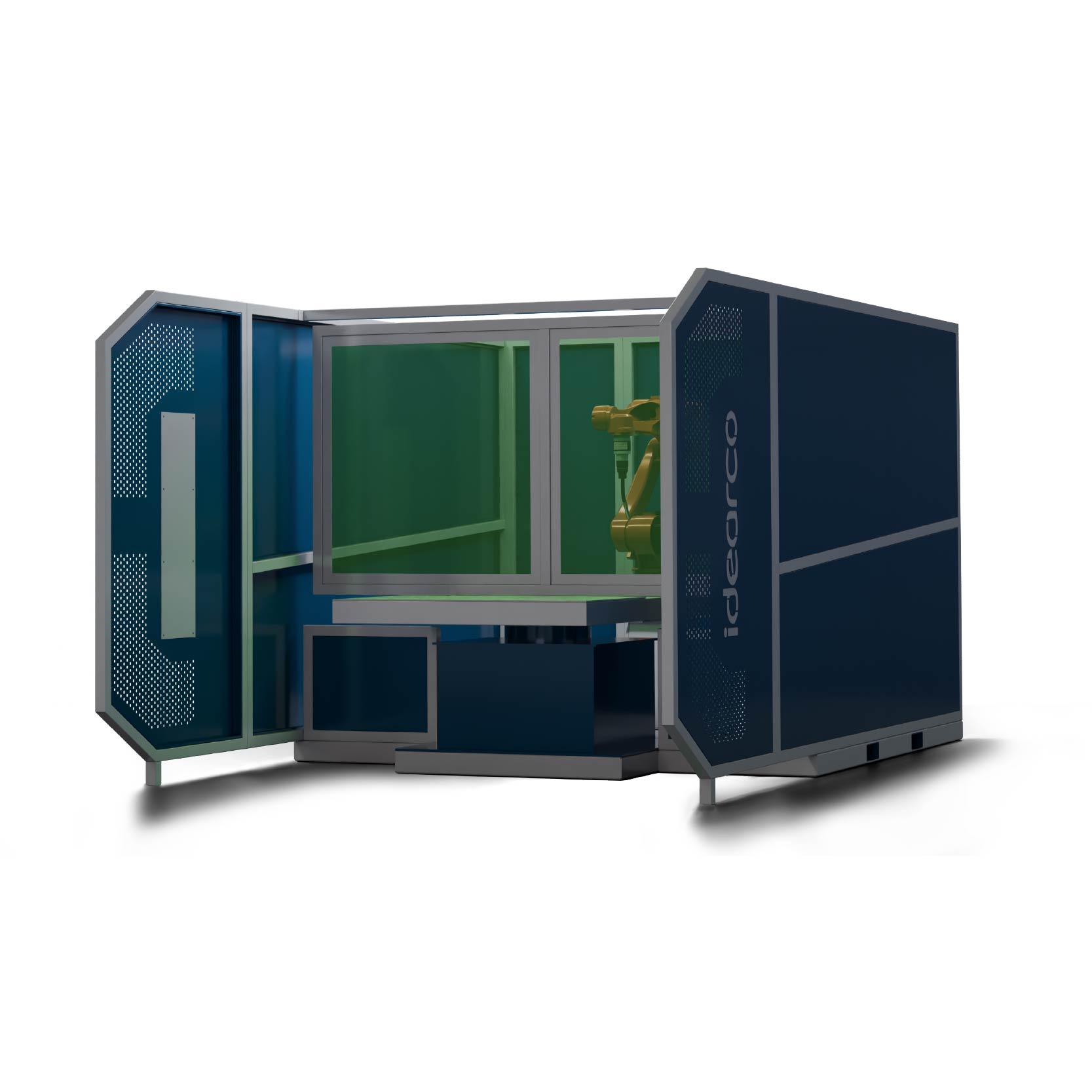 celda de soldadura laser dos estaciones rotatorias
