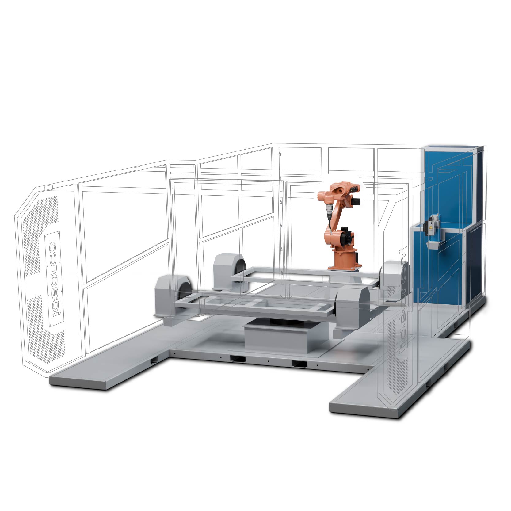 celda de soldadura laser de dos estaciones rotatorias con mesa giratoria celda de soldadura laser de dos estaciones rotatorias con mesa giratoria